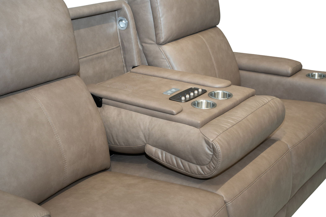 Vibe - Power Reclining Sofa With Console, Power Headrest, Lumbar, Heat, Massage & Pulse