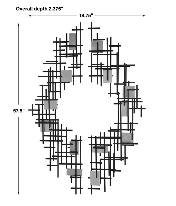 Reflection - Metal Grid Wall Decor (Set of 2) - Black