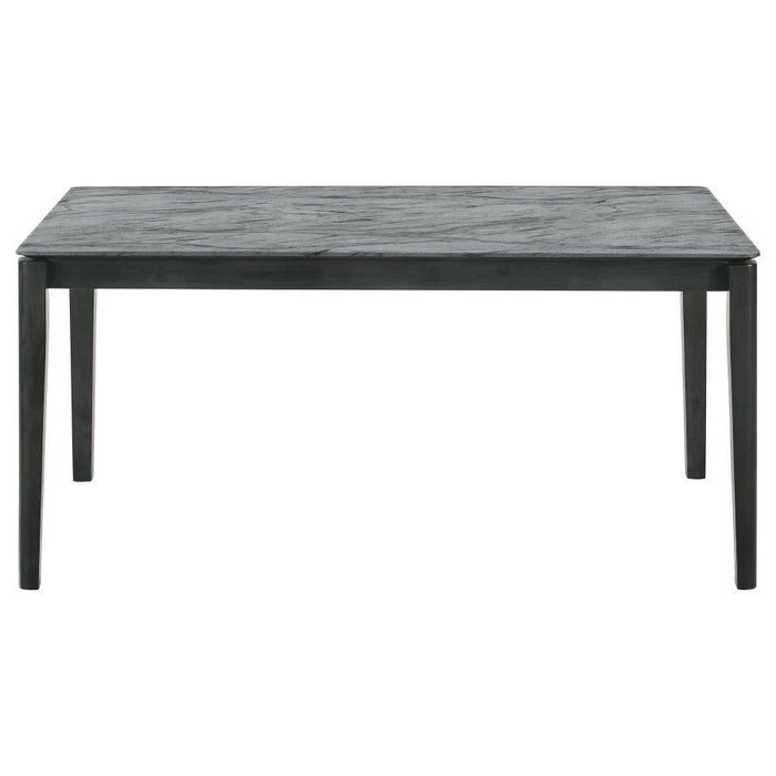 Stevie - 7 Piece Rectangular Dining Table Set - Gray And Black