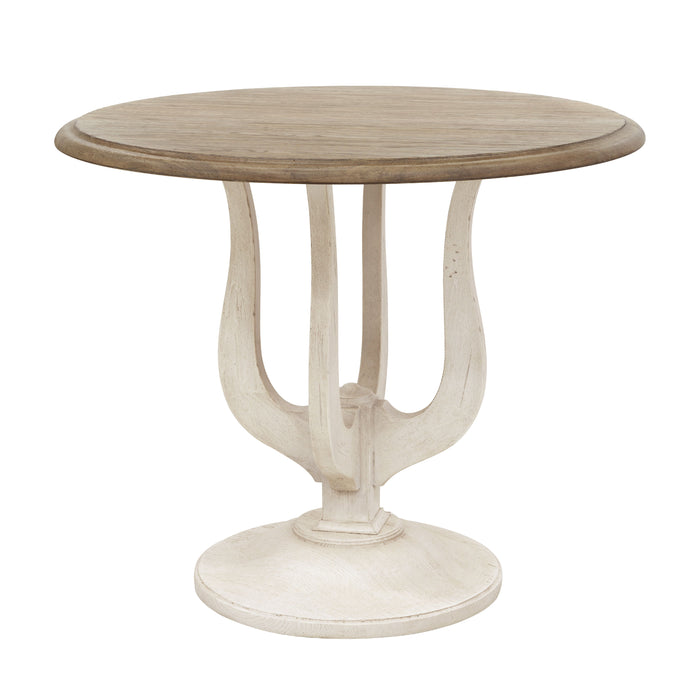 Two Toned Entry Table With Harp-Shaped Base - Multi