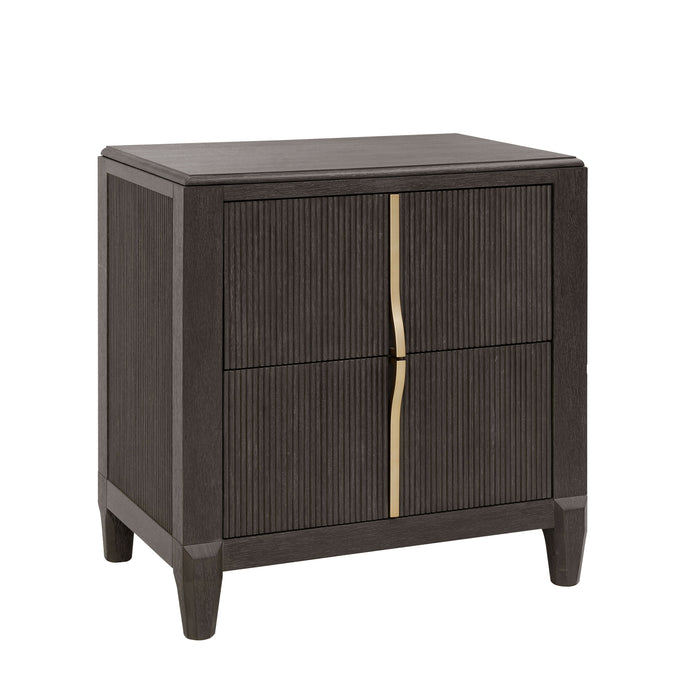 West End Loft - 2-Drawer Nightstand with USB-C Outlets - Brown