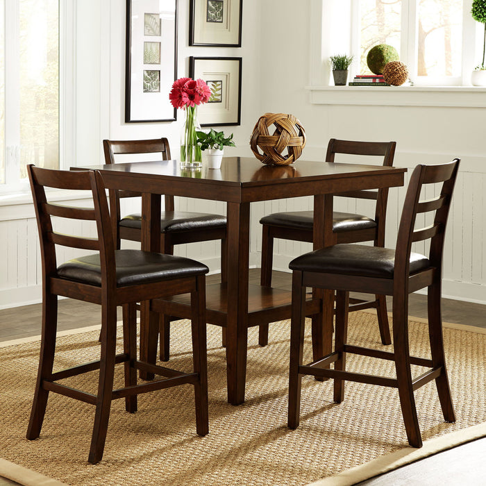 Hampton - 5 Piece Gathering Table Set - Dark Brown