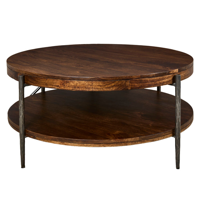 Bengal - 41" Round Cocktail Table With 2 End Tables - Hickory Brown
