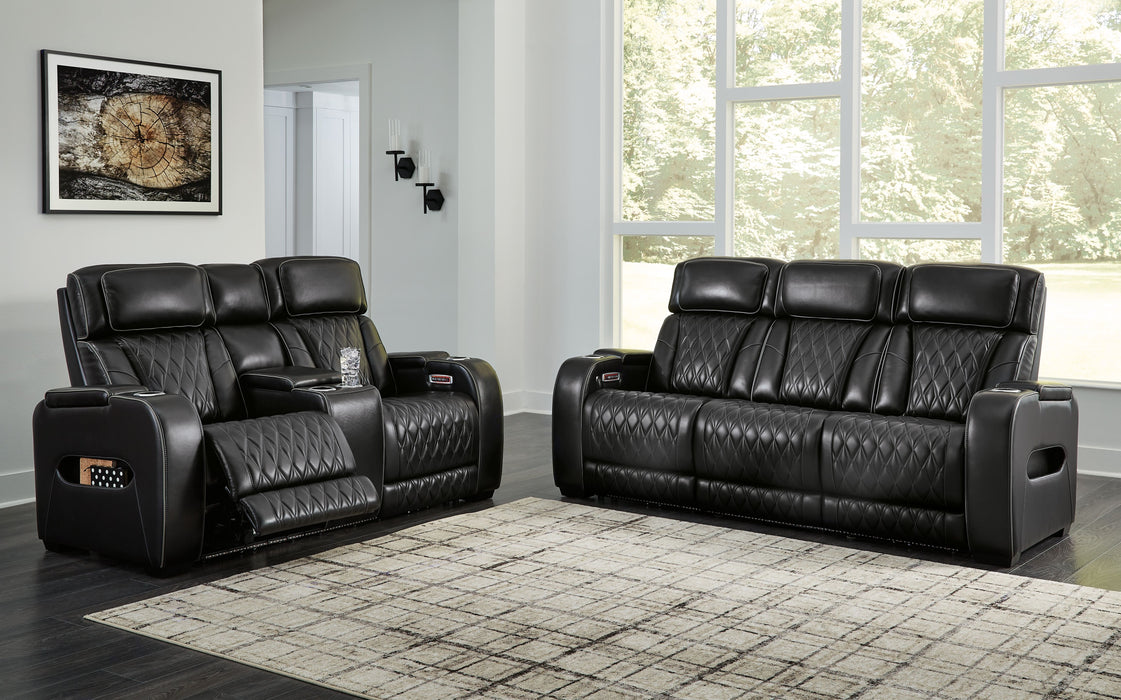 Boyington - Black - 2 Pc. - Power Reclining Sofa And Loveseat