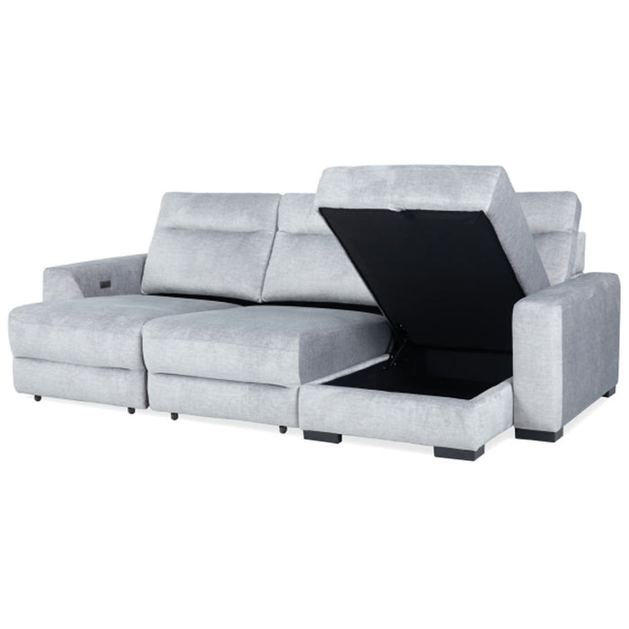 Elliot - 3 Piece Modular Lift Top Storage Sectional - Sterling