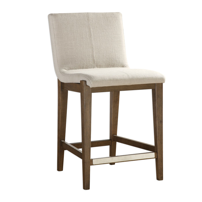 Klemens - Linen Counter Stool - White