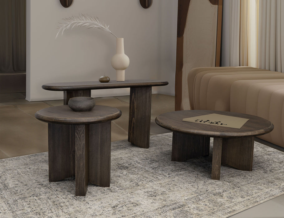 Novus Lodge - Round End Table - Dark Brown