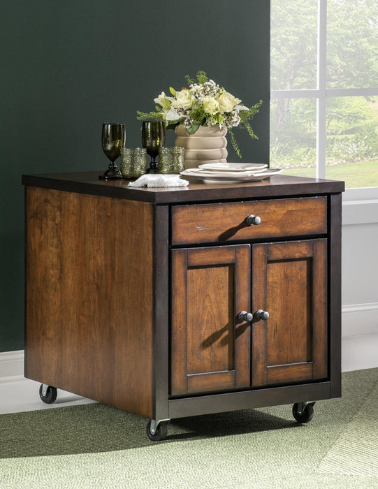 Fenmore - Kitchen Island Cart - Mocha And Distressed Cherry