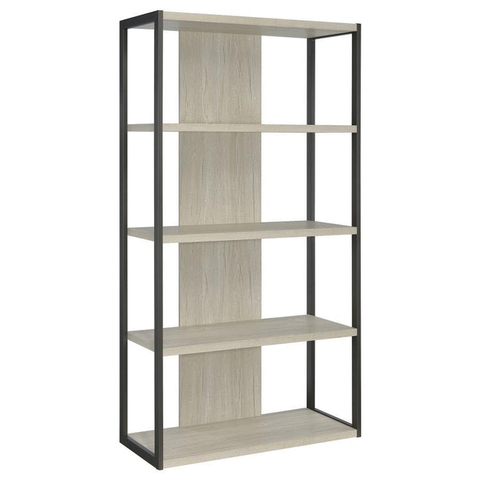 Loomis - 4-Shelf Bookcase - Whitewashed Gray